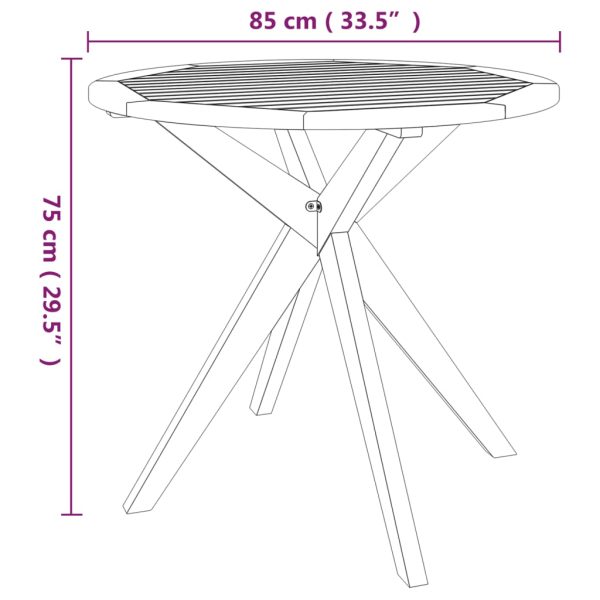 Mesa de jardim 85x85x75 cm madeira de acácia maciça - Image 5
