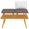 3 pcs conjunto lounge de jardim c/ almofadões acácia maciça - Image 3