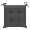 Cadeiras de jardim c/ almofadões antracite 6 pcs teca maciça - Image 9