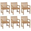 Cadeiras de jardim c/ almofadões branco nata 6 pcs teca maciça - Image 2