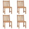 Cadeiras de jardim c/ almofadões 4 pcs madeira de teca maciça - Image 3