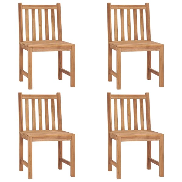 Cadeiras de jardim c/ almofadões 4 pcs madeira de teca maciça - Image 3
