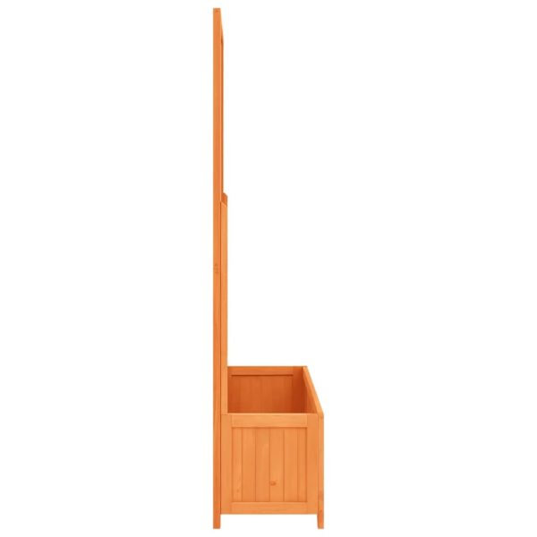 Vaso com treliça para jardim 70x30x135 cm abeto maciço castanho - Image 3
