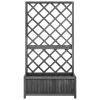 Vaso com treliça para jardim 70x30x135 cm abeto maciço preto - Image 2