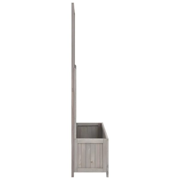 Vaso com treliça para jardim 70x30x135 cm abeto maciço cinzento - Image 3