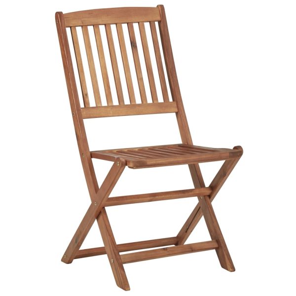 Cadeiras de exterior dobráveis 8 pcs madeira de acácia maciça - Image 2