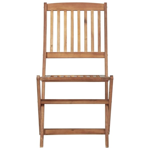 Cadeiras de exterior dobráveis 8 pcs madeira de acácia maciça - Image 3