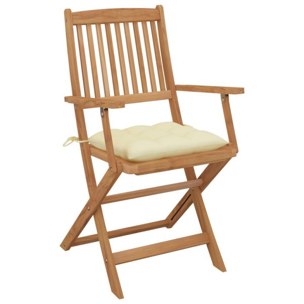 Cadeiras de jardim dobráveis c/ almofadões 6 pcs acácia maciça - Image 3