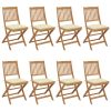 Cadeiras de jardim dobráveis 8 pcs c/ almofadões acácia maciça