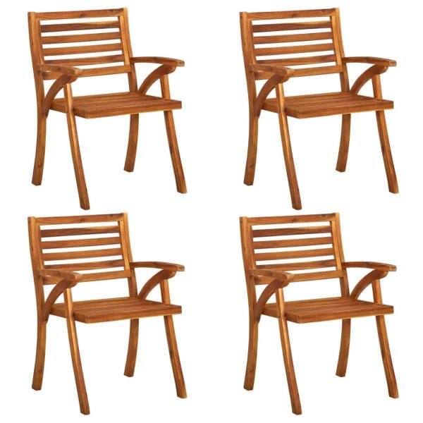 Cadeiras de jardim c/ almofadões 4 pcs madeira de acácia maciça - Image 2