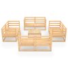 9 pcs conjunto lounge de jardim pinho maciço - Image 3