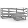 4 pcs conjunto lounge de jardim pinho maciço cinzento - Image 2