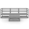 4 pcs conjunto lounge de jardim pinho maciço cinzento - Image 3