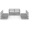 6 pcs conjunto lounge de jardim pinho maciço cinzento - Image 3