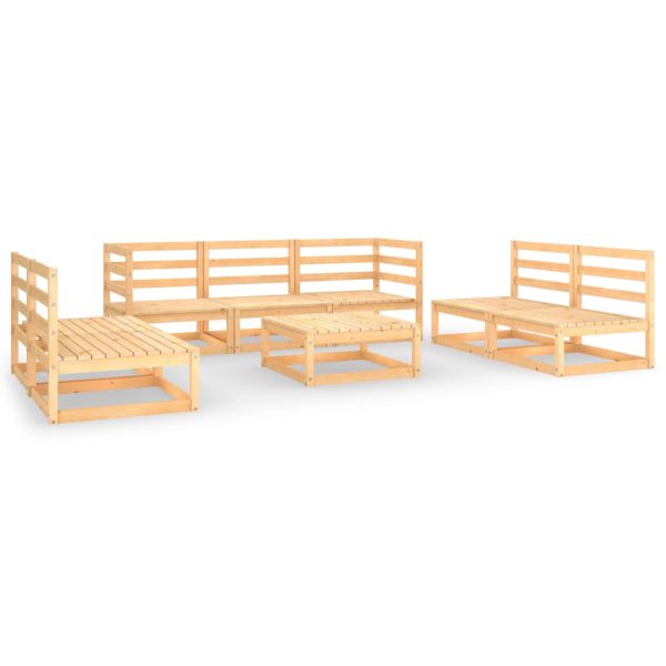 8 pcs conjunto lounge de jardim pinho maciço - Image 2