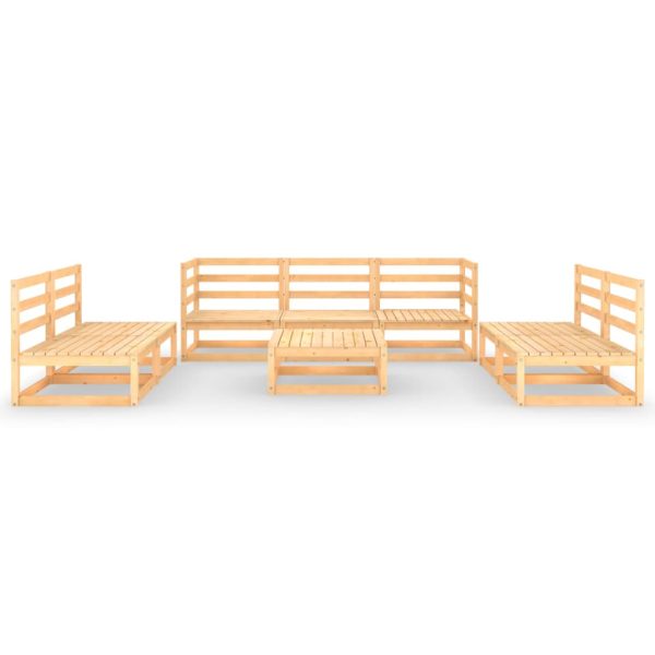 8 pcs conjunto lounge de jardim pinho maciço - Image 3