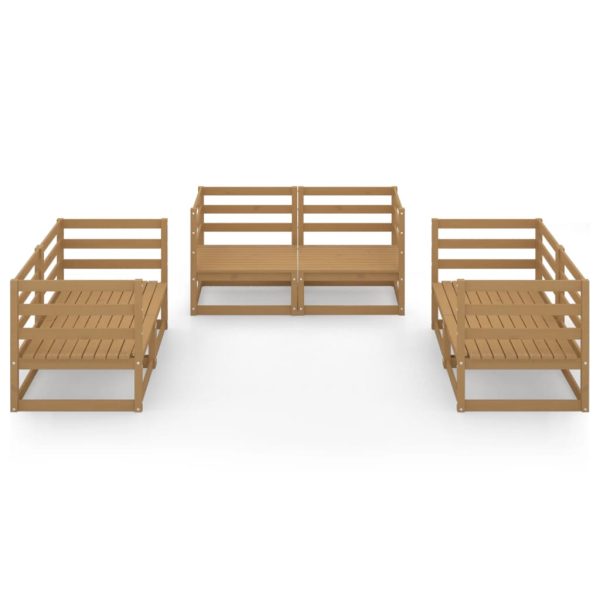 6 pcs conjunto lounge de jardim pinho sólido castanho mel - Image 3