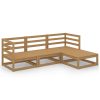 4 pcs conjunto lounge de jardim pinho maciço castanho mel - Image 2