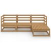 4 pcs conjunto lounge de jardim pinho maciço castanho mel - Image 3