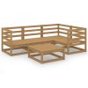 5 pcs conjunto lounge de jardim pinho maciço castanho mel - Image 2