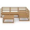 5 pcs conjunto lounge de jardim pinho maciço castanho mel - Image 3