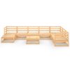 9 pcs conjunto lounge de jardim pinho maciço - Image 3