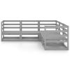 5 pcs conjunto lounge de jardim pinho sólido cinzento - Image 3