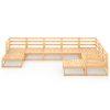 9 pcs conjunto lounge de jardim pinho maciço - Image 3
