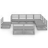 9 pcs conjunto lounge de jardim pinho sólido cinzento - Image 3