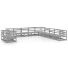 11 pcs conjunto lounge de jardim pinho maciço cinzento - Image 2