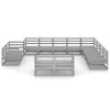 12 pcs conjunto lounge de jardim pinho maciço cinzento - Image 3