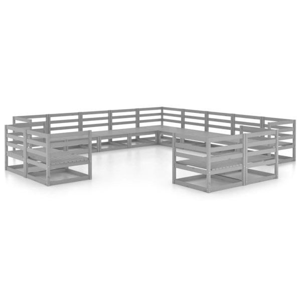 13 pcs conjunto lounge de jardim pinho maciço - Image 2