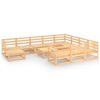 12 pcs conjunto lounge de jardim pinho maciço - Image 2