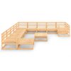 12 pcs conjunto lounge de jardim pinho maciço - Image 3