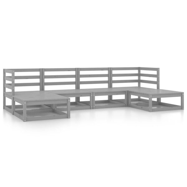 6 pcs conjunto lounge de jardim pinho maciço - Image 2