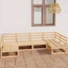 6 pcs conjunto lounge de jardim pinho maciço