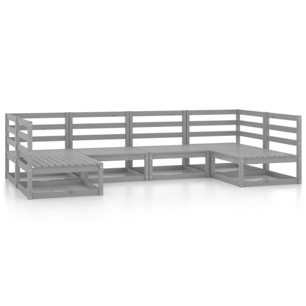 6 pcs conjunto lounge de jardim pinho maciço - Image 2