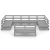 11 pcs conjunto lounge de jardim pinho maciço - Image 3
