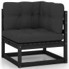 4 pcs conjunto longue de jardim c/ almofadões pinho maciço - Image 3