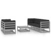 6 pcs conjunto lounge de jardim c/ almofadões pinho maciço