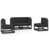 4 pcs conjunto longue de jardim c/ almofadões pinho maciço - Image 2