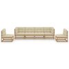 6 pcs conjunto lounge de jardim com almofadões pinho maciço - Image 3