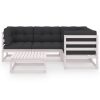 5 pcs conjunto lounge de jardim c/ almofadões pinho maciço - Image 3