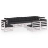 10 pcs conjunto lounge de jardim c/ almofadões pinho maciço - Image 2