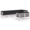 8 pcs conjunto lounge de jardim c/ almofadões pinho maciço - Image 2