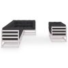 8 pcs conjunto lounge de jardim c/ almofadões pinho maciço - Image 3