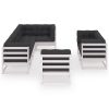 8 pcs conjunto lounge de jardim c/ almofadões pinho maciço - Image 3