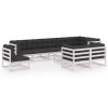 10 pcs conjunto lounge de jardim c/ almofadões pinho maciço - Image 2