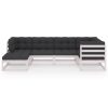 6 pcs conjunto lounge de jardim c/ almofadões pinho maciço - Image 3