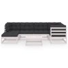 7 pcs conjunto lounge de jardim c/ almofadões pinho maciço - Image 3